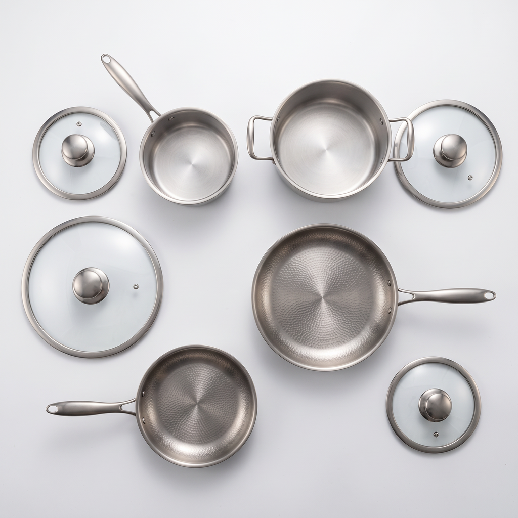 Titan-Kochgeschirr-Set, 8-teilig – Draufsicht