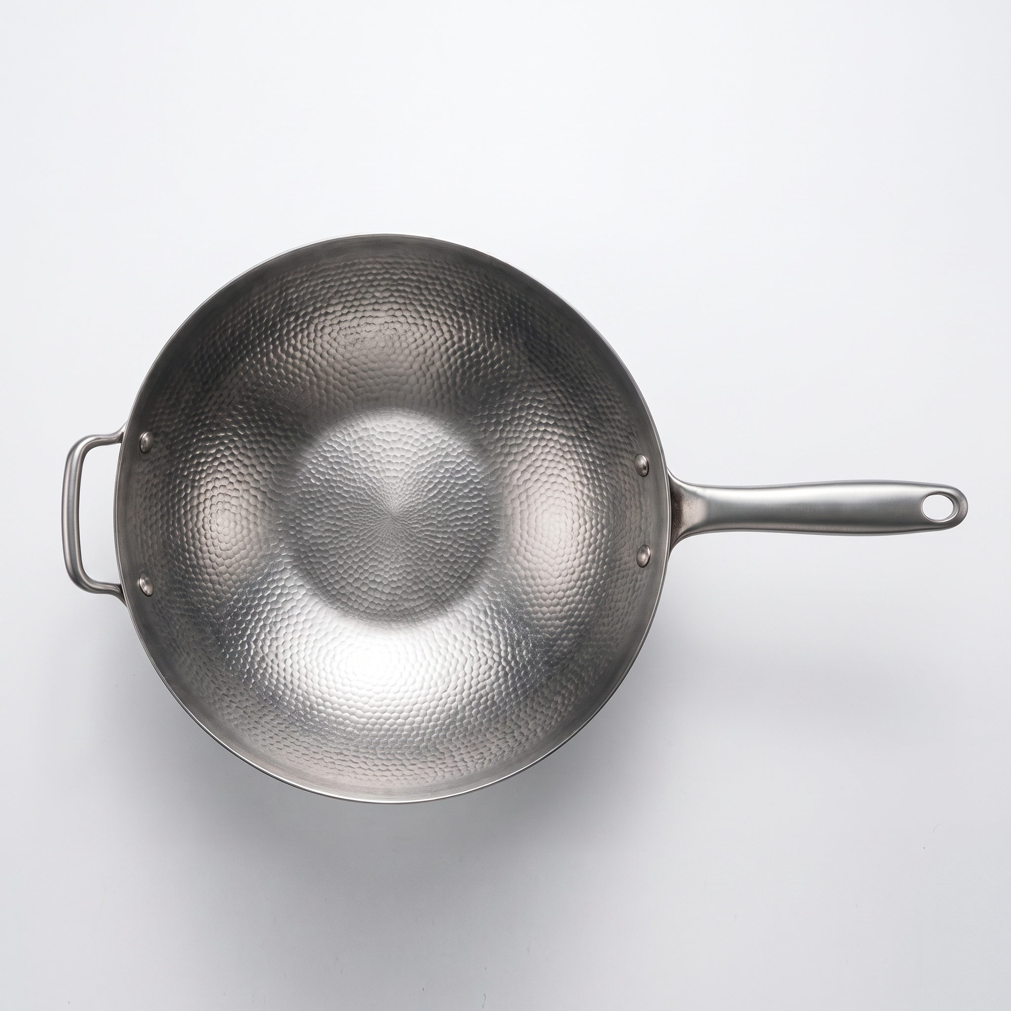 Handgehämmerter Titan-Wok – Draufsicht